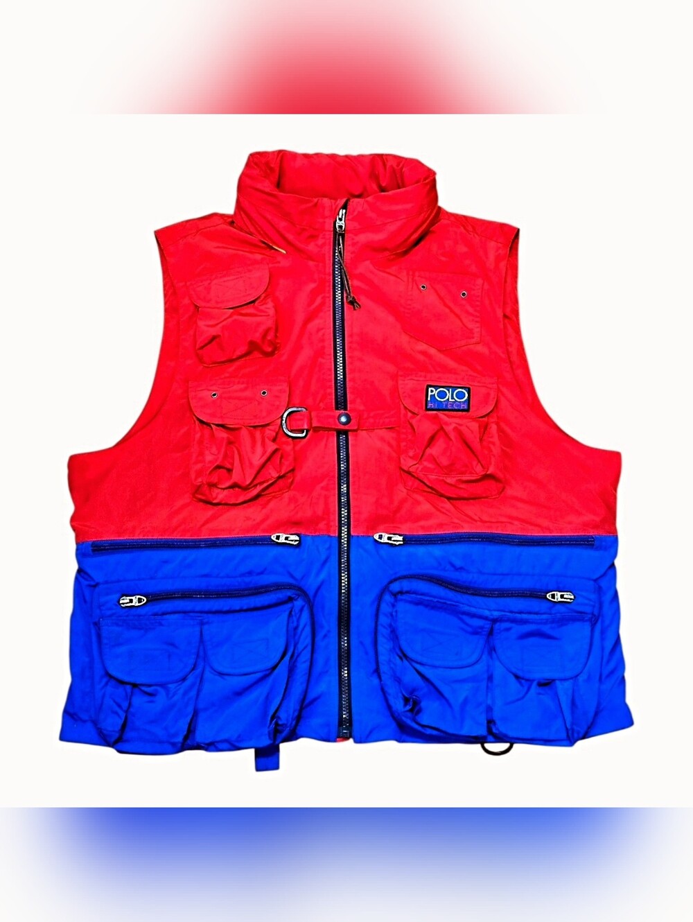 Ralph Lauren Polo Hi-tech Red and Blue Colorblock Utility Vest